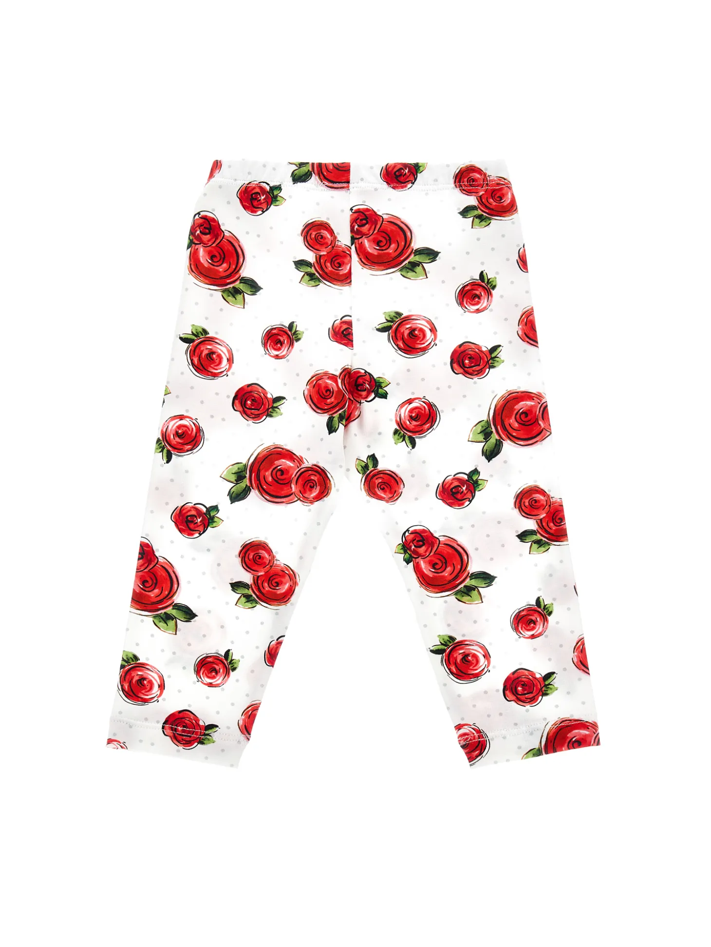 Leggings jersey pois e rose