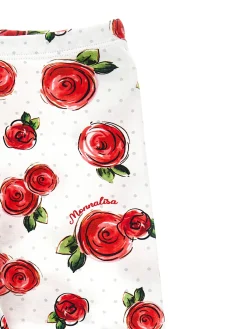 Leggings jersey pois e rose
