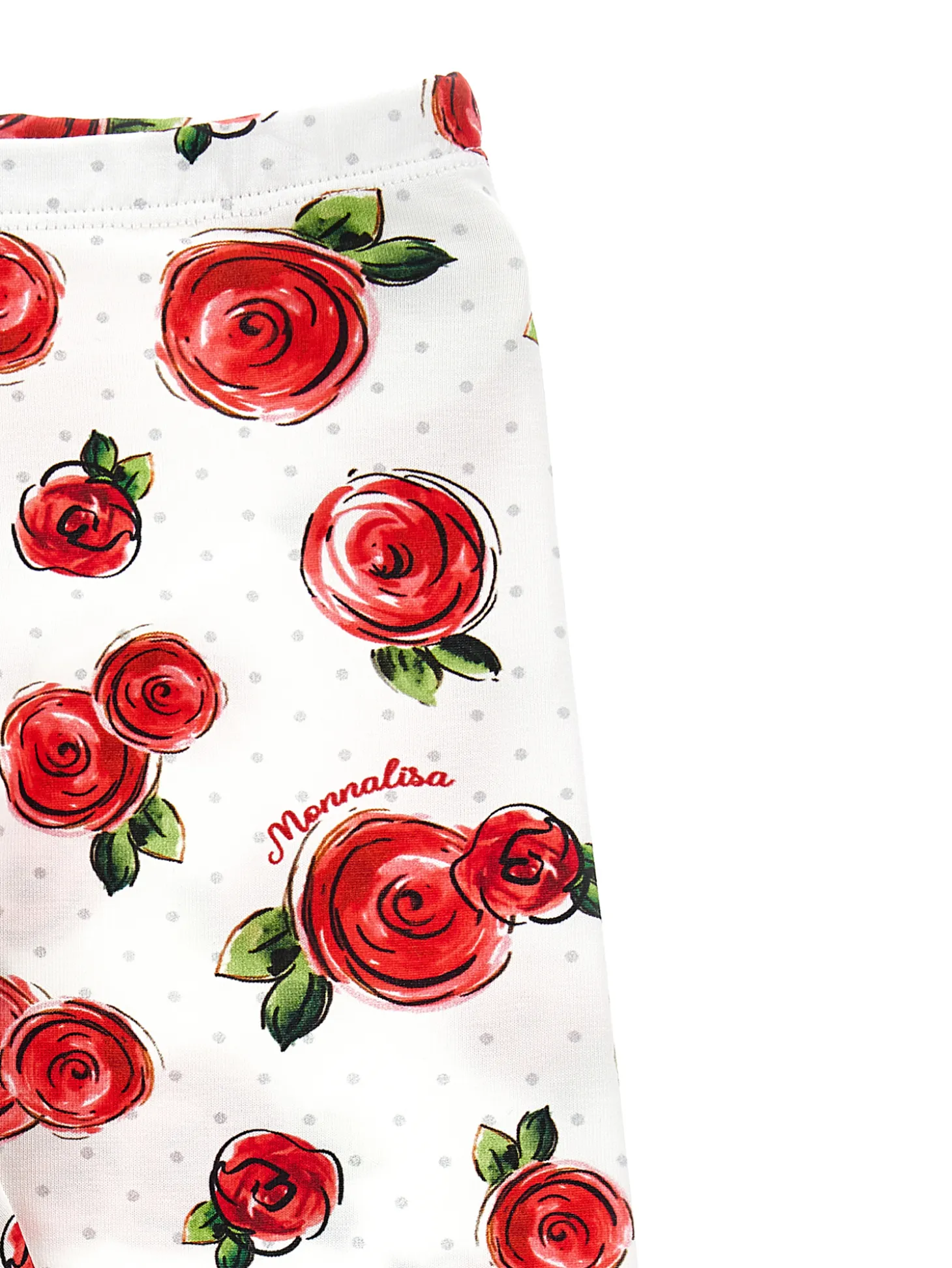 Leggings jersey pois e rose