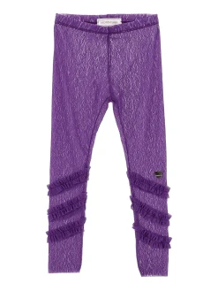 Leggings pizzo con rouches