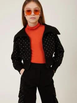 Lupetto jersey con strass