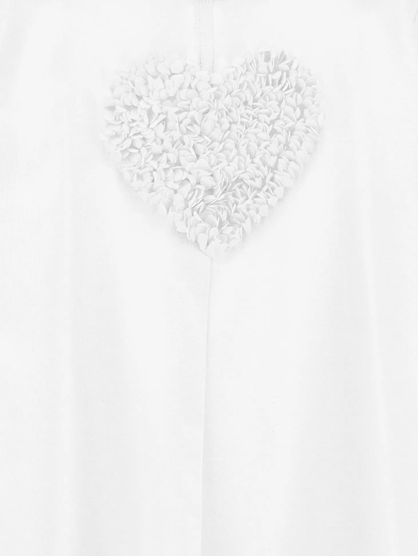 Maxi t-shirt con cuore rouches