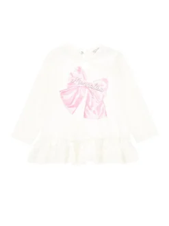 Maxi t-shirt con fiocco