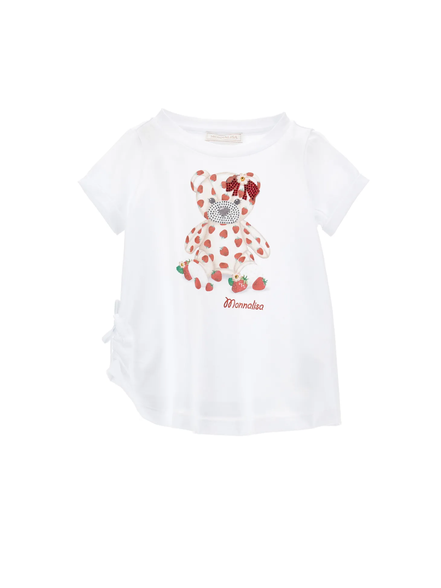 Maxi t-shirt con teddy strass