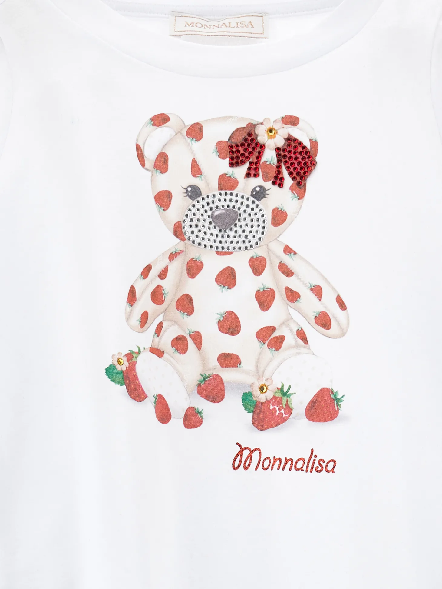 Maxi t-shirt con teddy strass