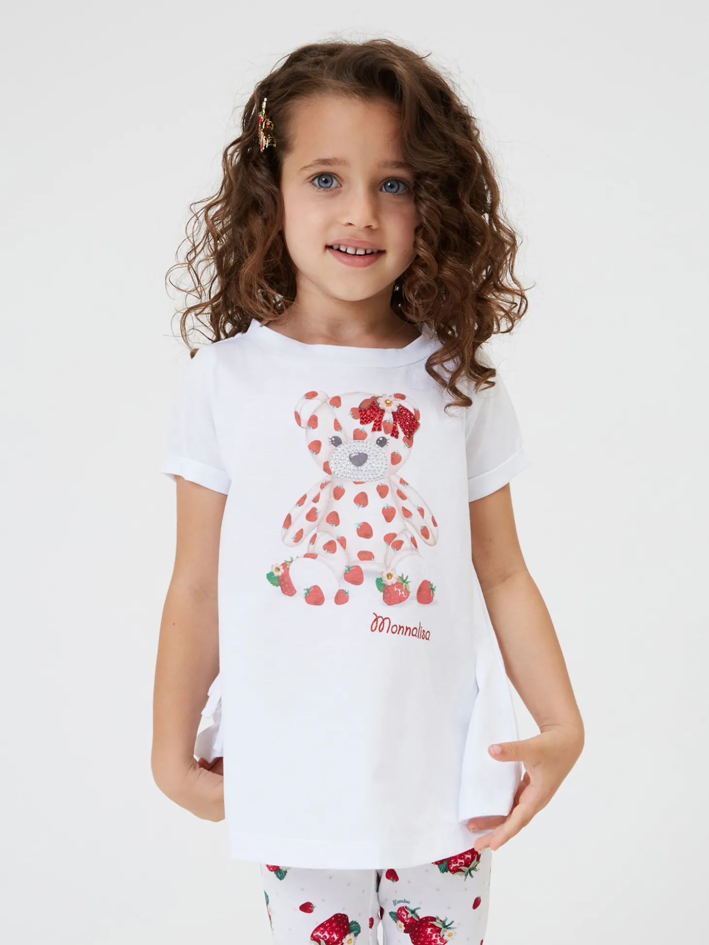 Maxi t-shirt con teddy strass