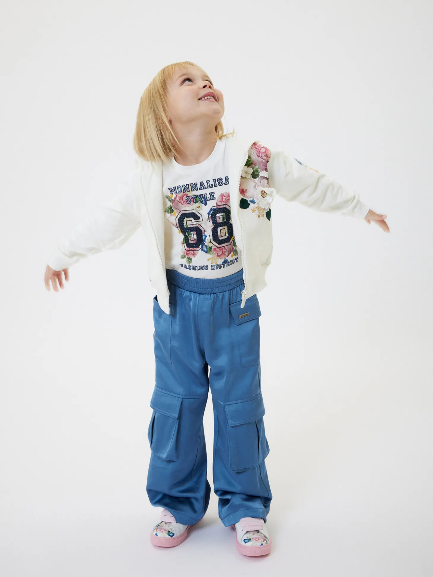 Maxi t-shirt cotone con strass e spacchetti