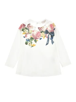Maxi t-shirt cotone degrad&eacute; floreale