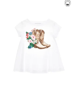 Maxi t-shirt cotone organico stampa texani