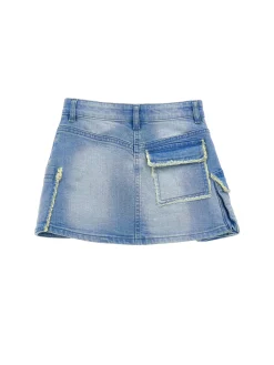 Minigonna denim cargo