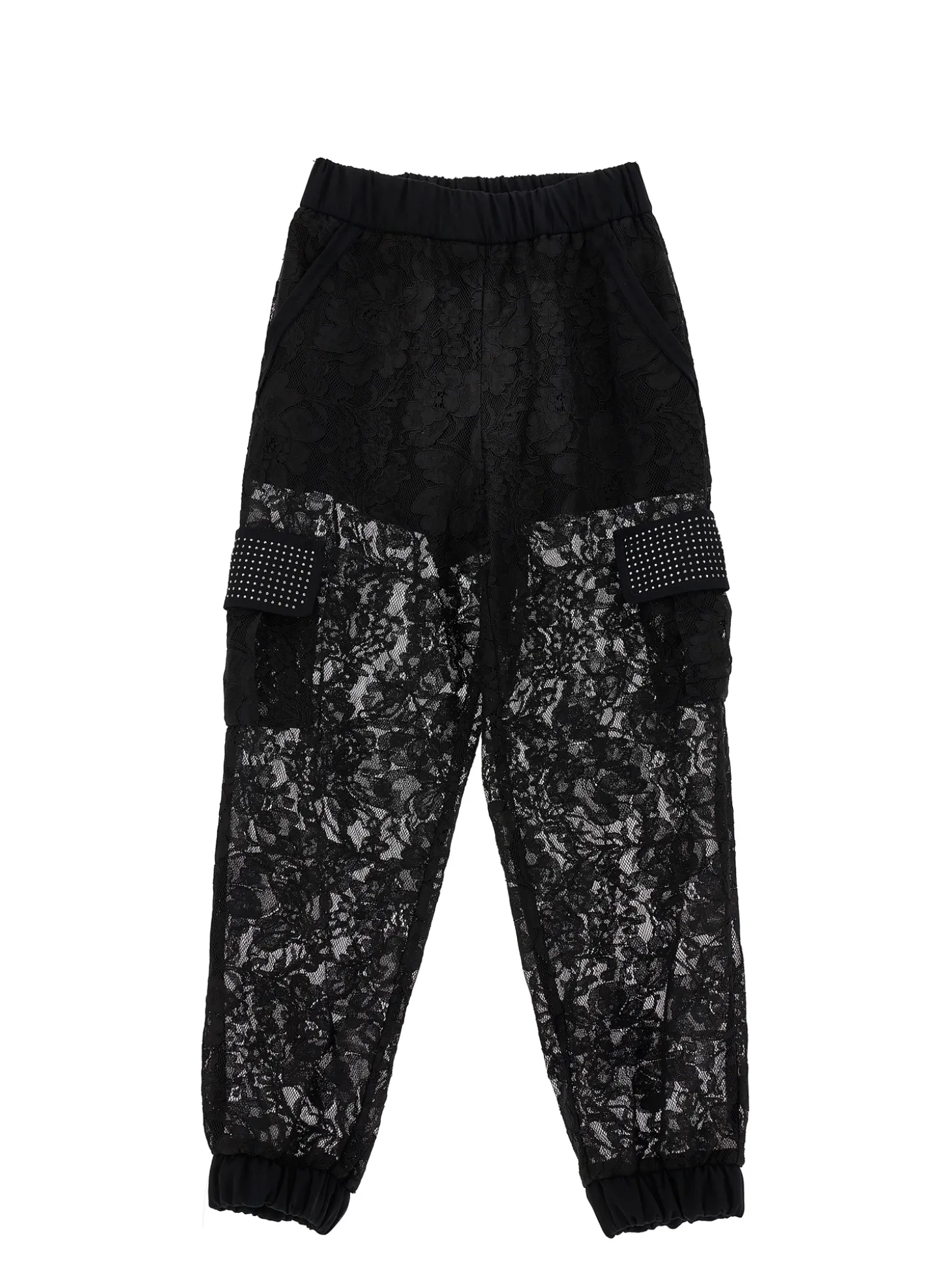 Pantaloni cargo pizzo rebrodé