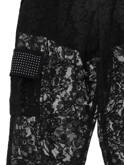 Pantaloni cargo pizzo rebrodé