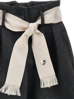 Pantaloni cropped pois glitter