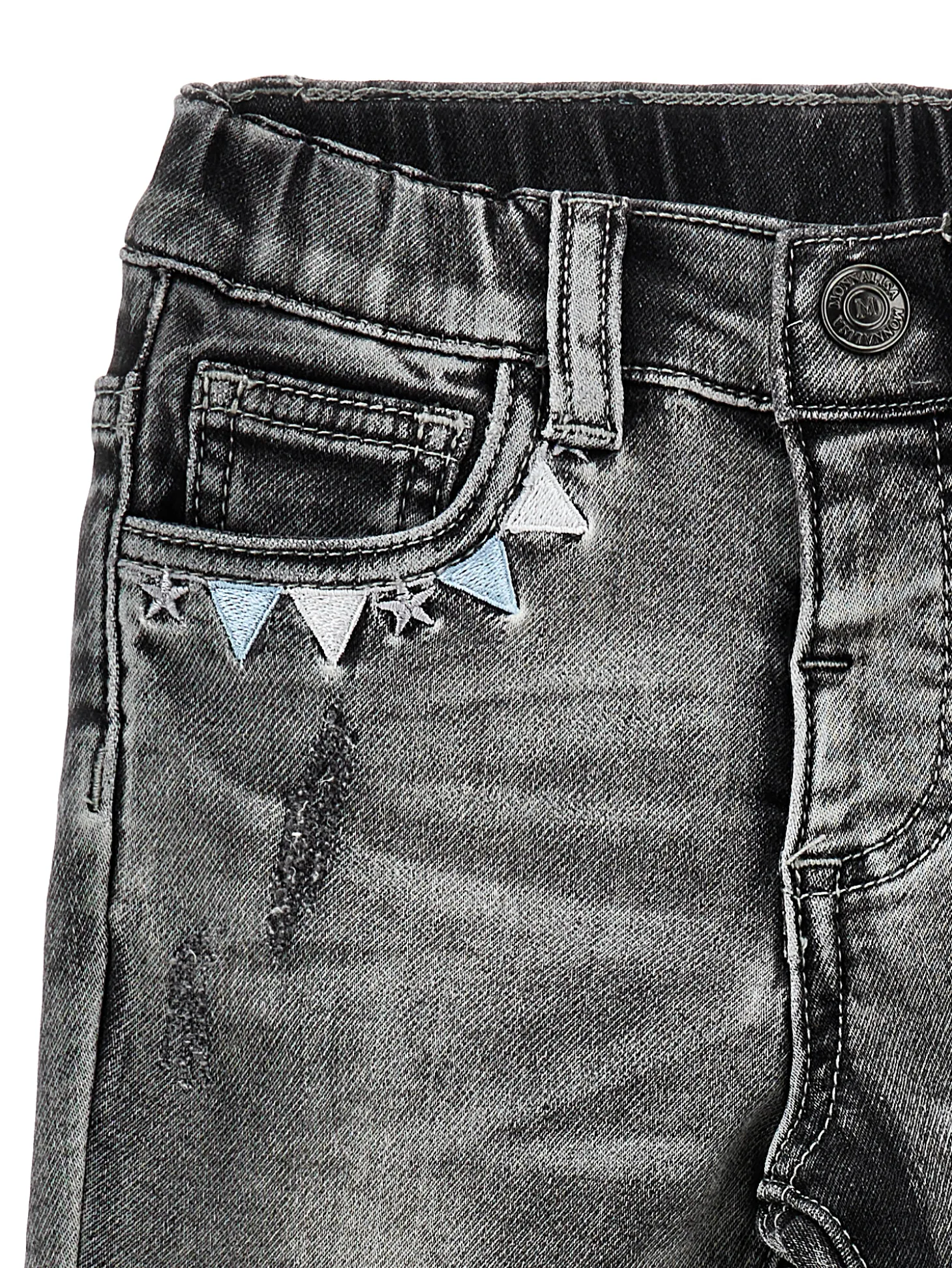 Pantaloni denim con ricami