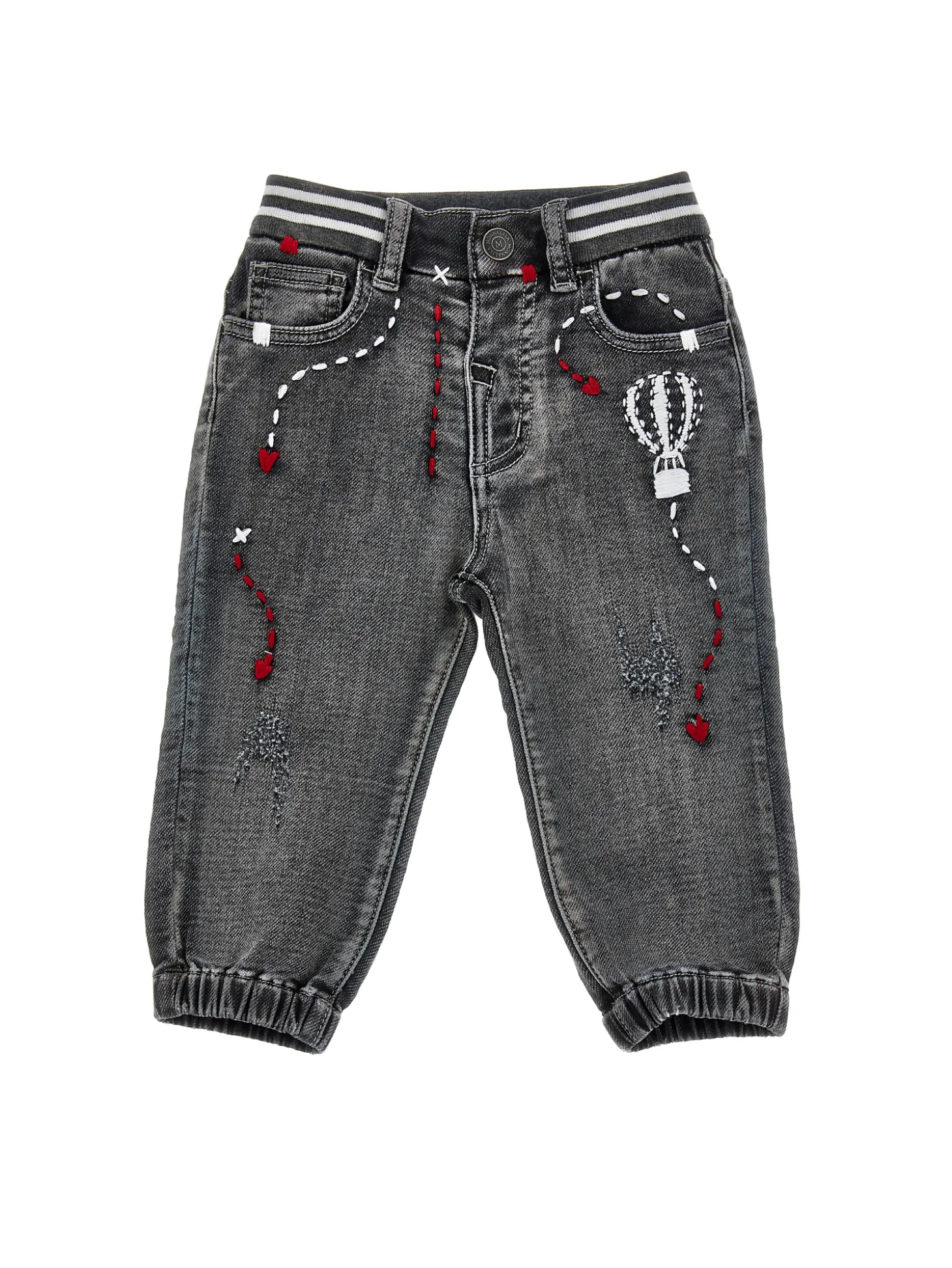 Pantaloni denim ricamati