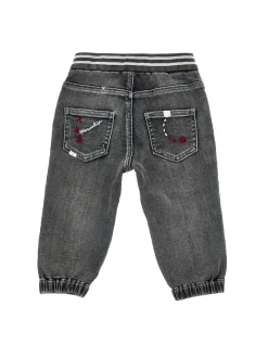 Pantaloni denim ricamati