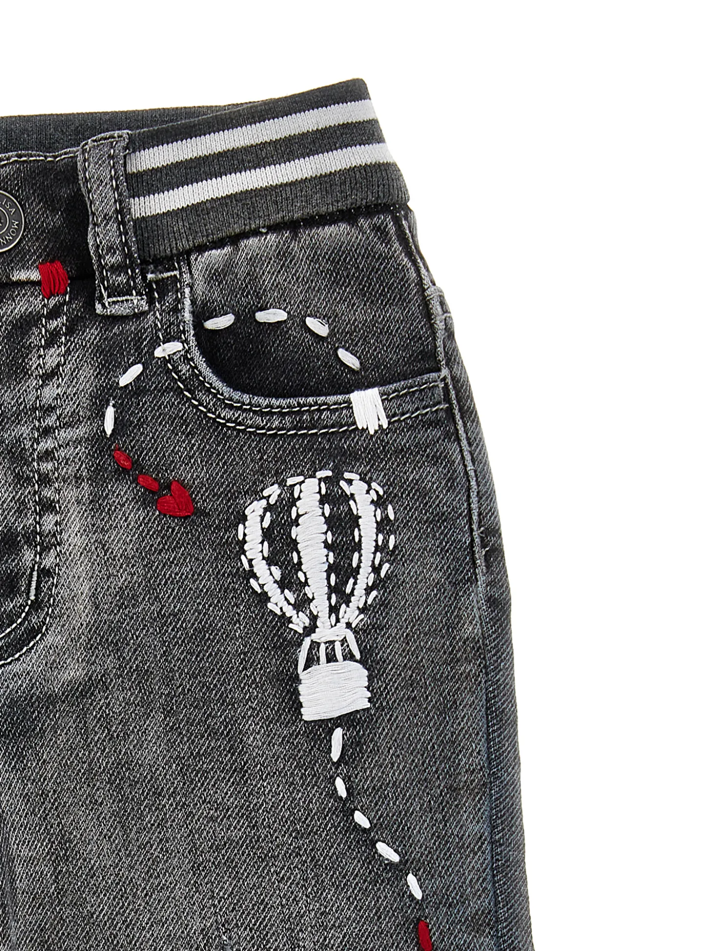 Pantaloni denim ricamati