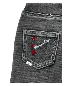 Pantaloni denim ricamati