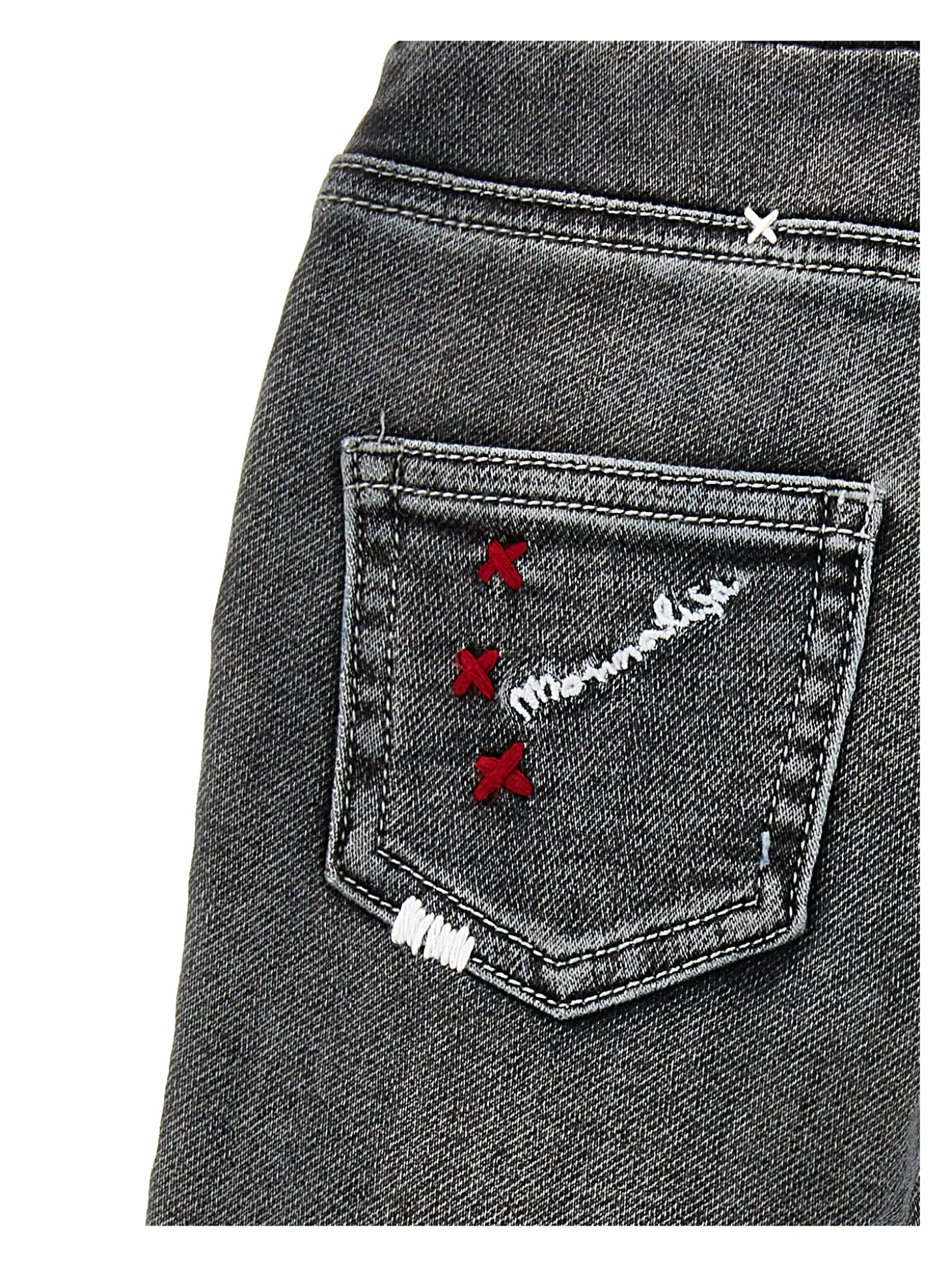 Pantaloni denim ricamati