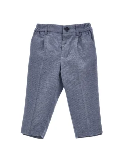 Pantaloni flanella con risvolto