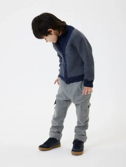 Pantaloni flanella tasche cargo