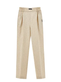 Pantaloni lunghi tela operata