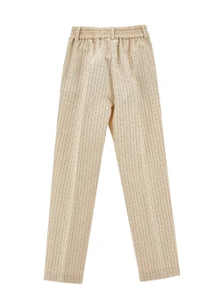 Pantaloni lunghi tela operata