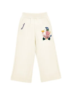 Pantaloni palazzo felpa ricamata