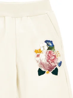 Pantaloni palazzo felpa ricamata
