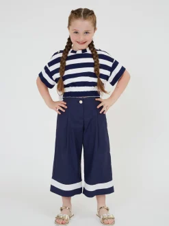 Pantaloni stretch bicolor