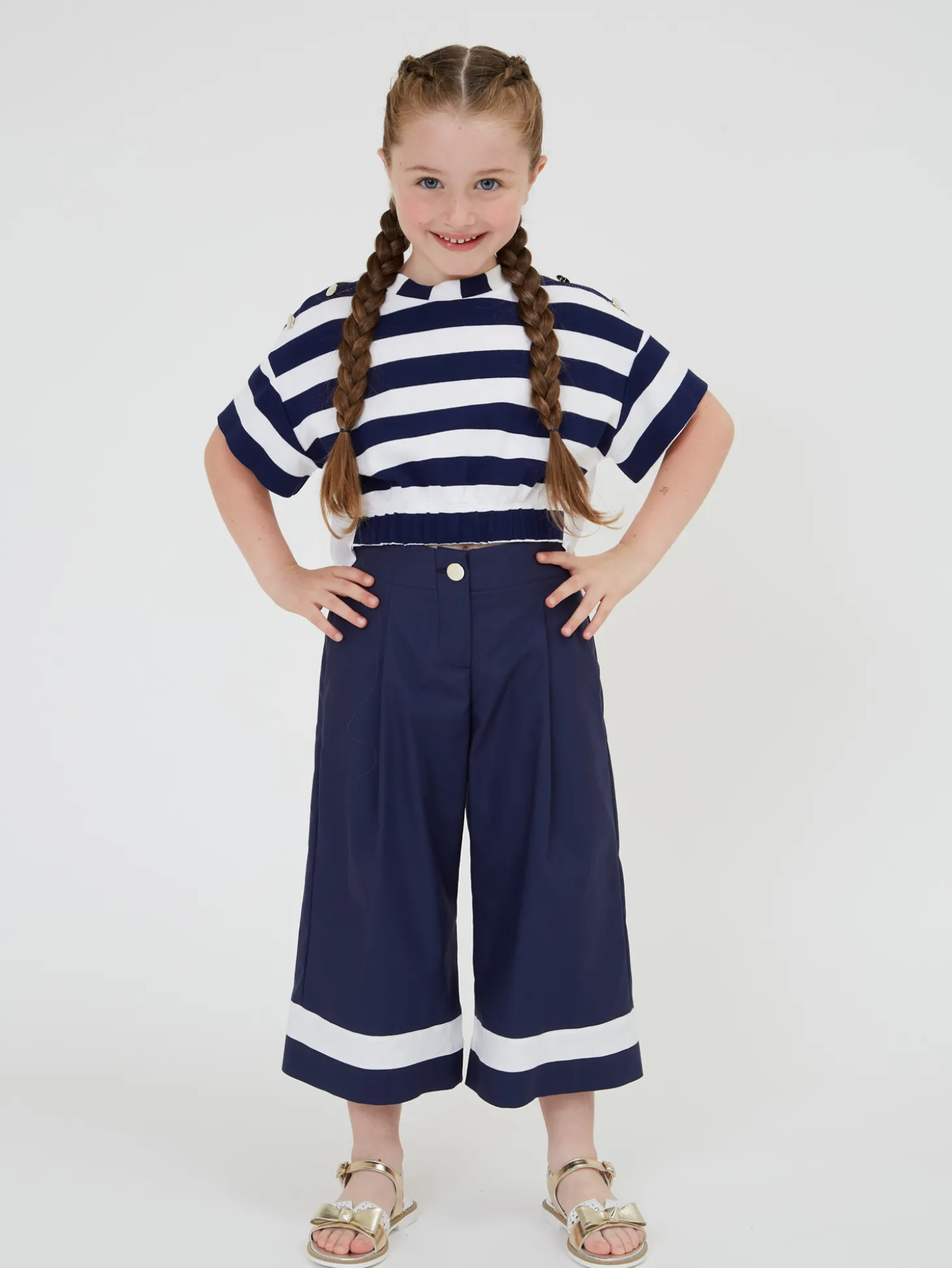 Pantaloni stretch bicolor
