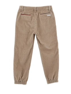 Pantaloni velluto bicolor