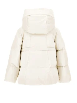 Piumino corto nylon vera piuma