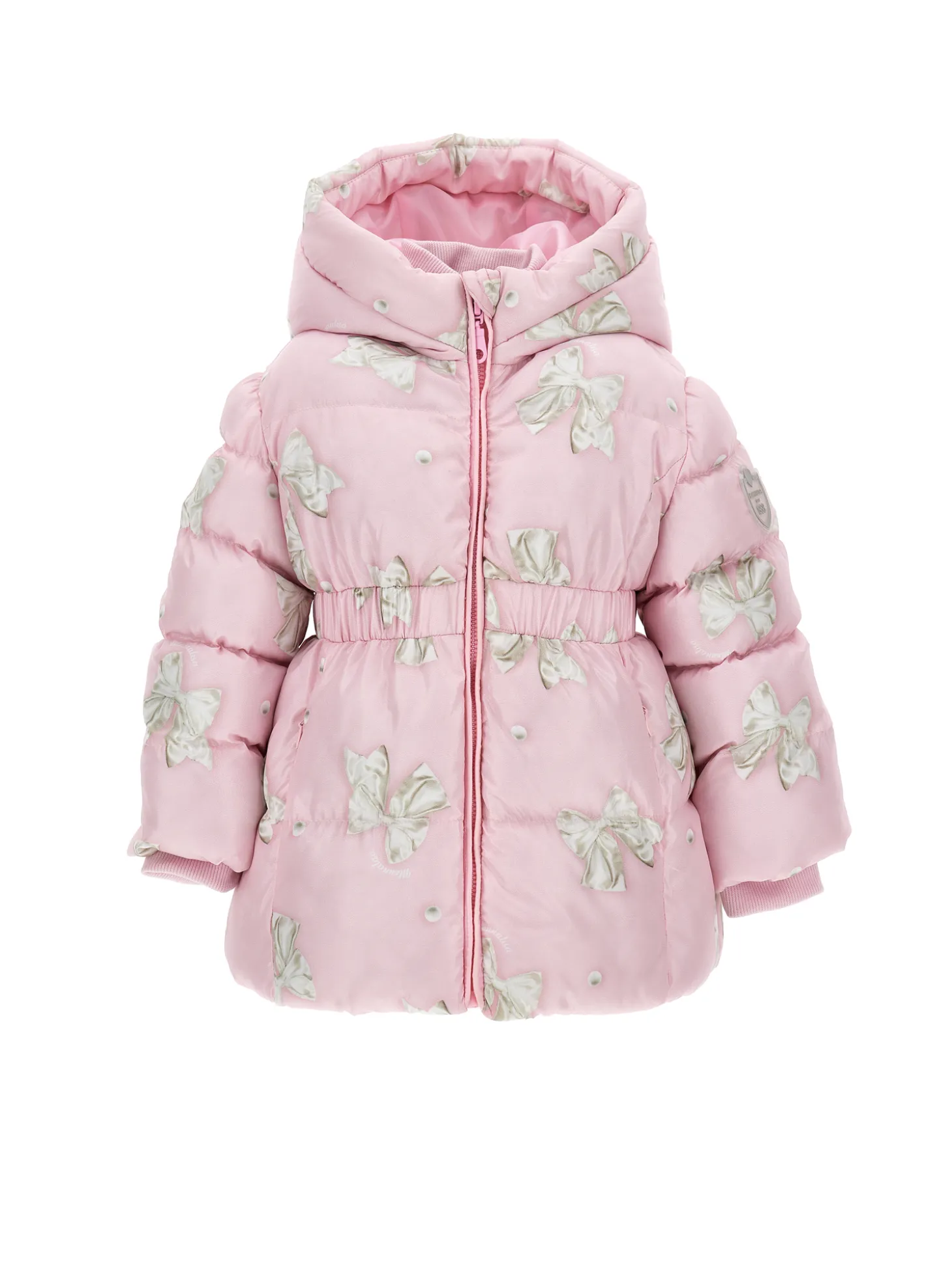 Piumino lungo nylon stampa fiocchi