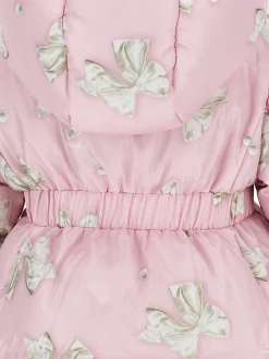 Piumino lungo nylon stampa fiocchi