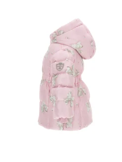 Piumino lungo nylon stampa fiocchi