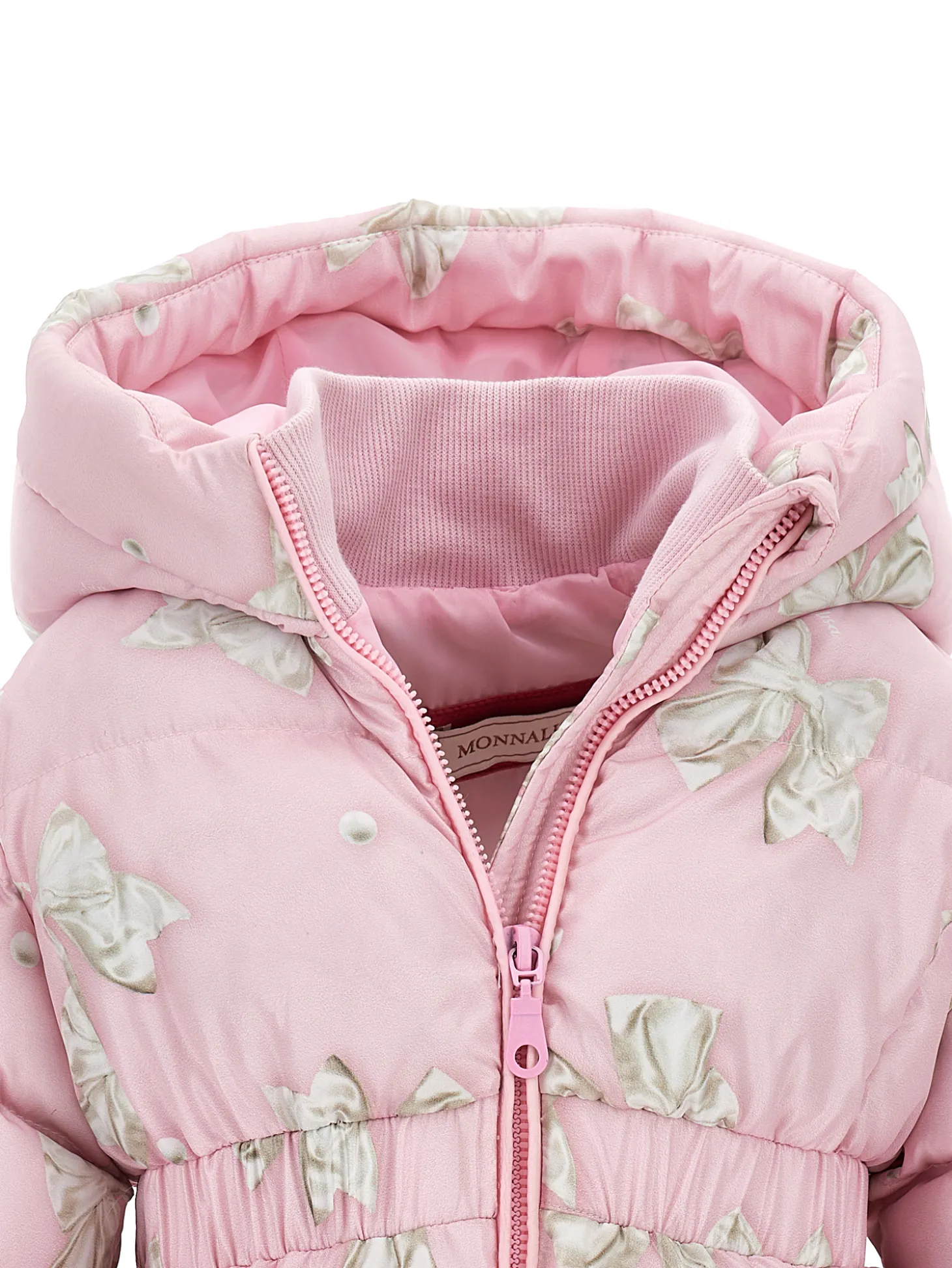 Piumino lungo nylon stampa fiocchi
