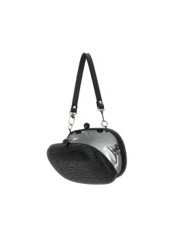 Pochette ovale strass