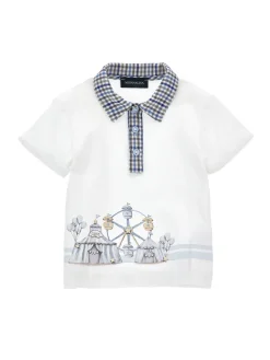 Polo piquet con colletto check