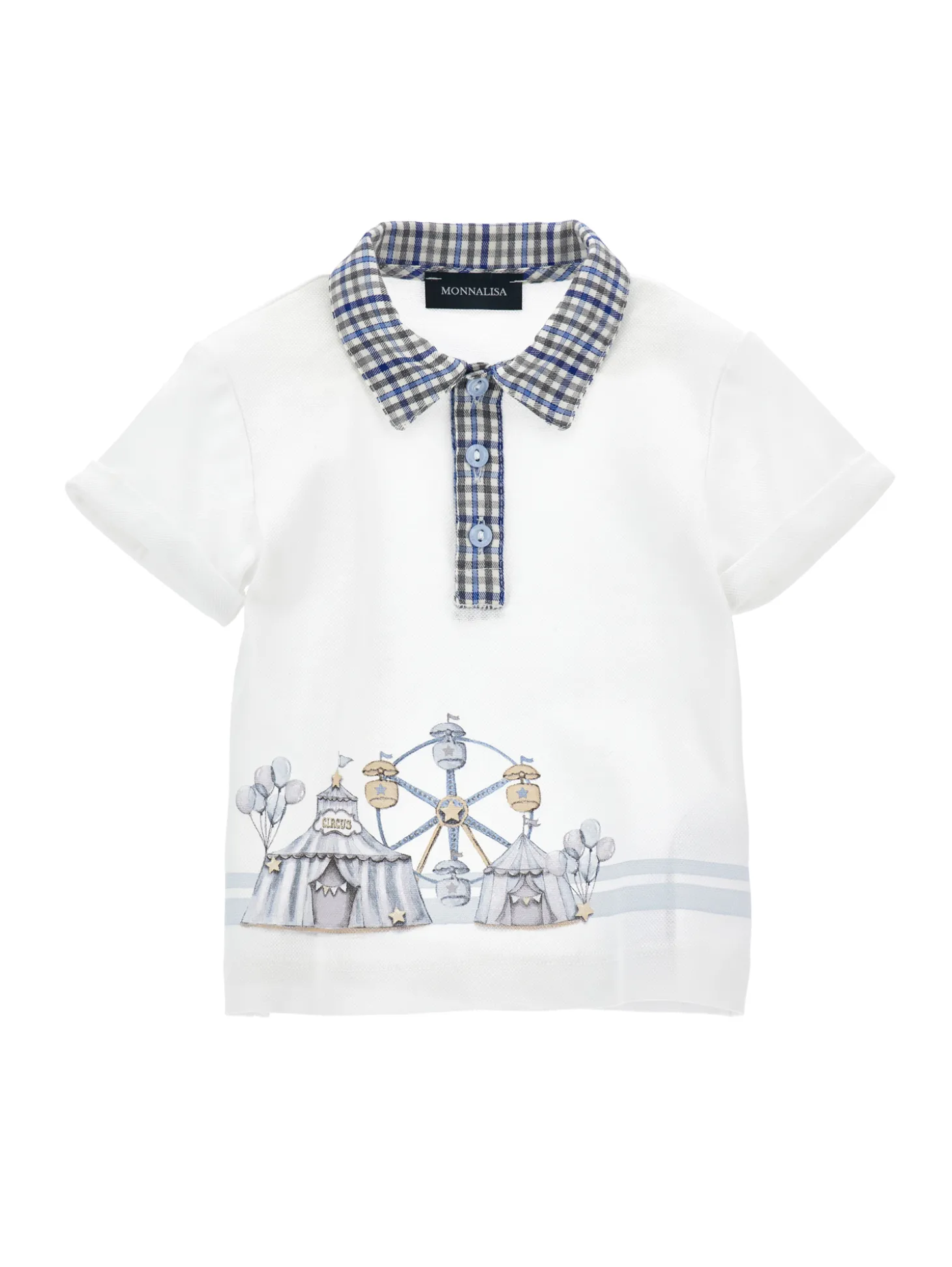 Polo piquet con colletto check