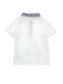 Polo piquet con colletto check