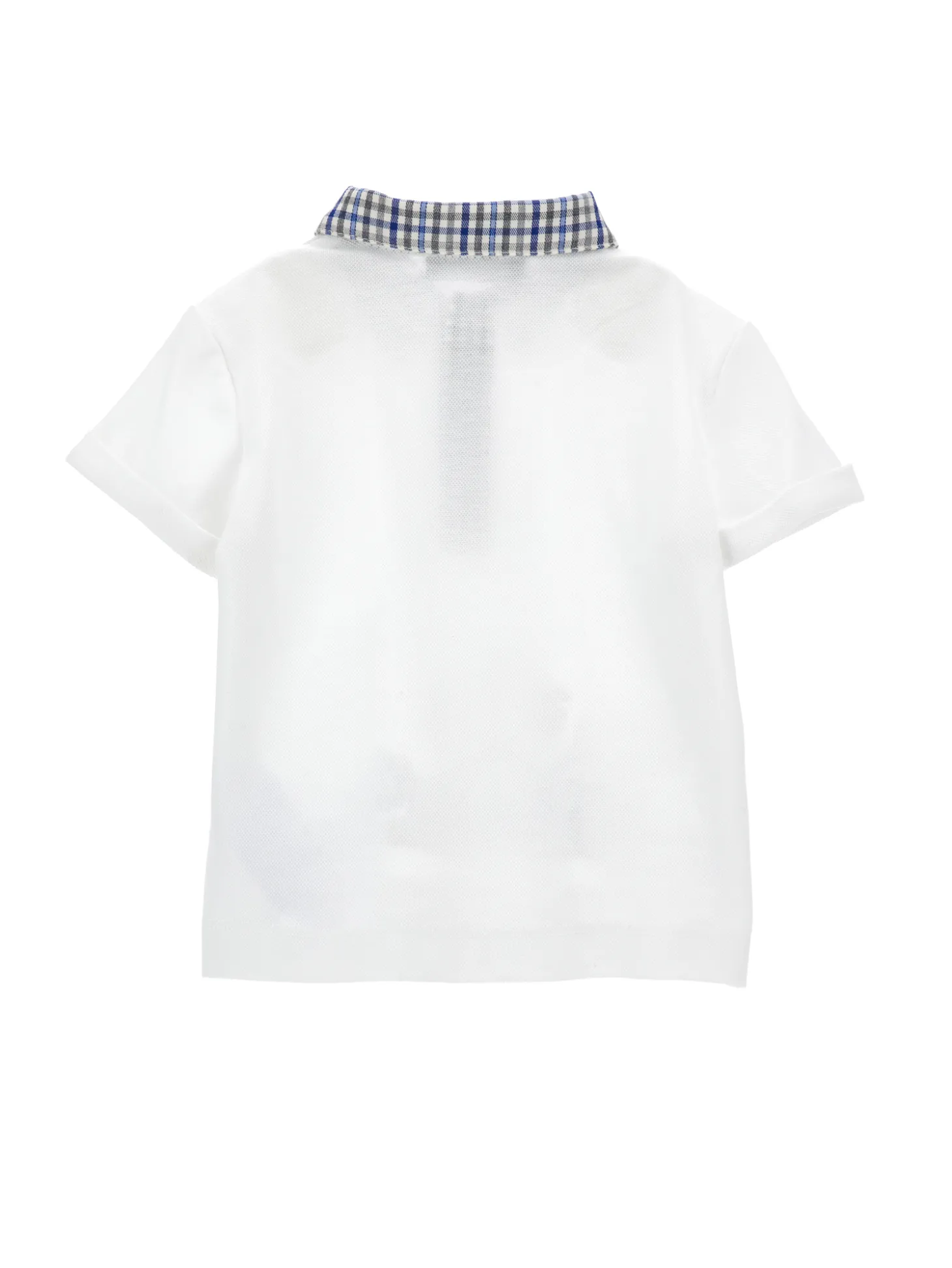Polo piquet con colletto check