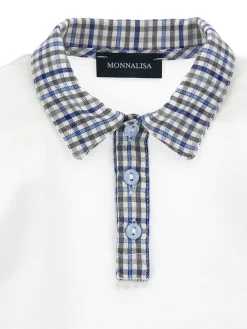 Polo piquet con colletto check