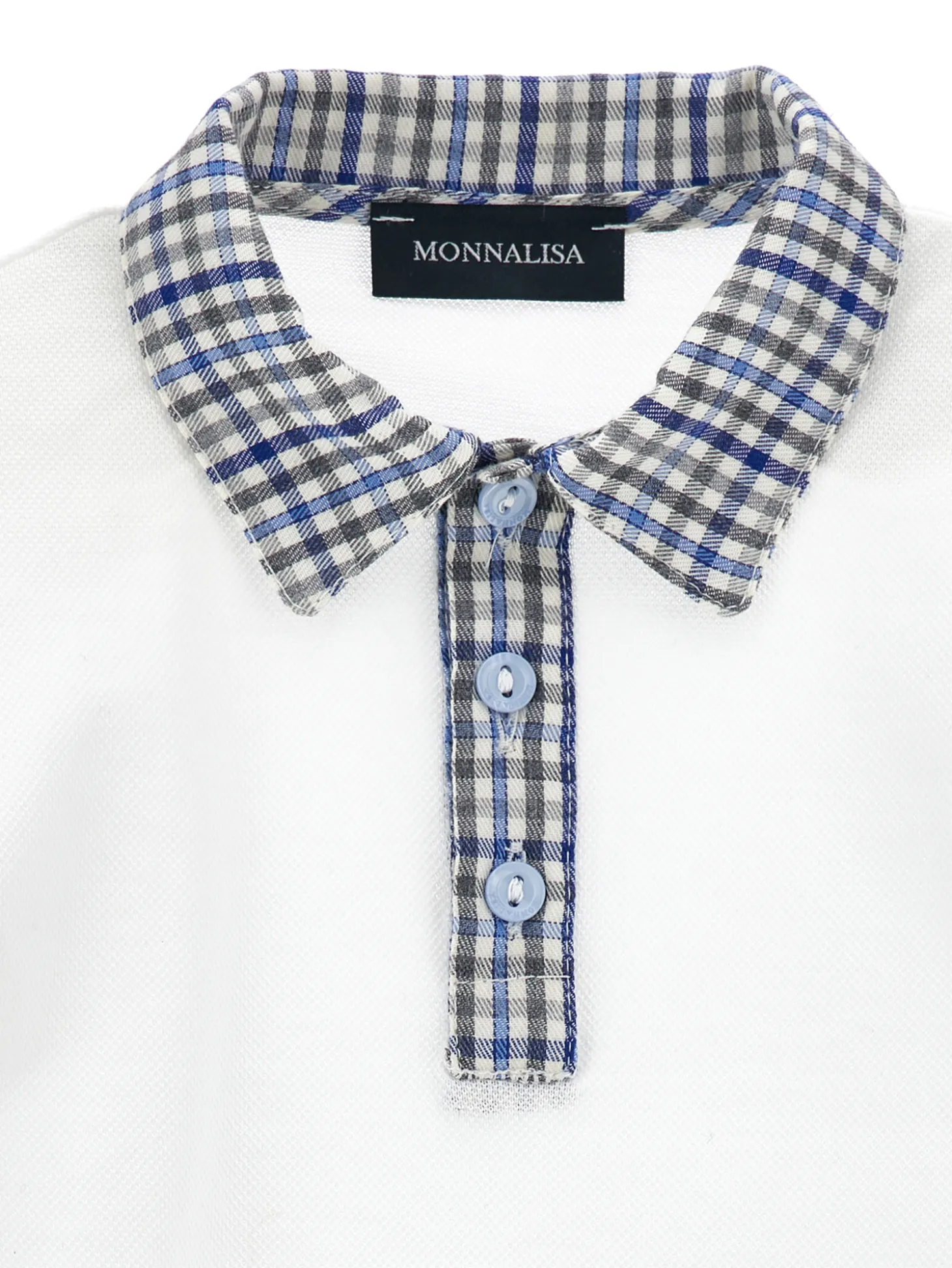 Polo piquet con colletto check