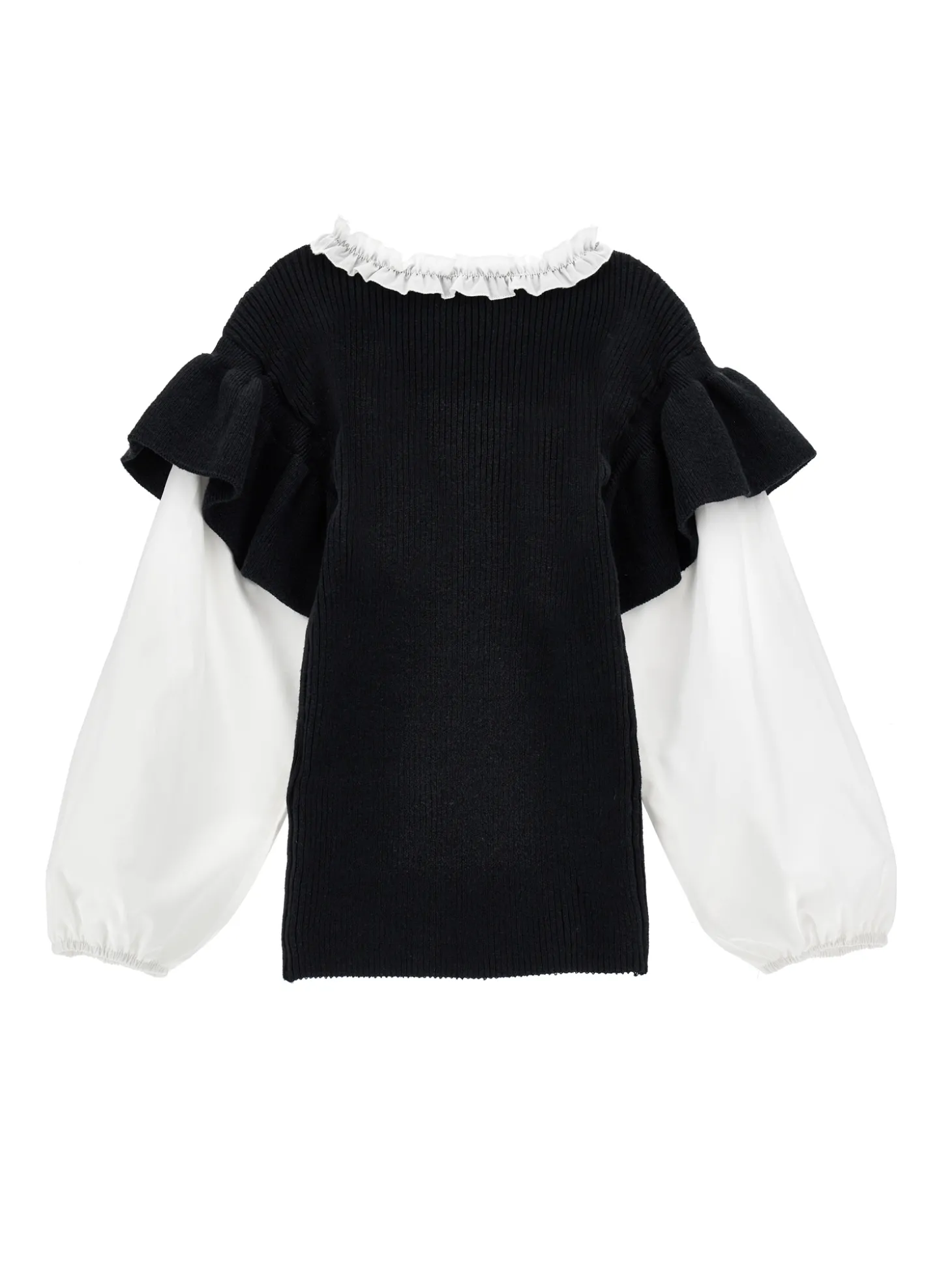 Pull con maniche popeline