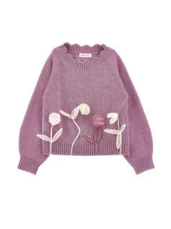 Pull con tulipani in tulle
