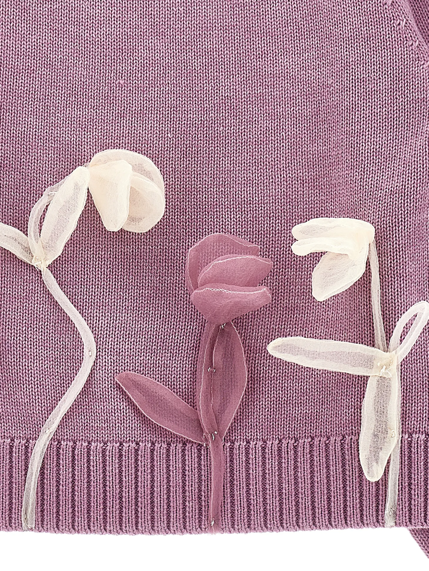 Pull con tulipani in tulle