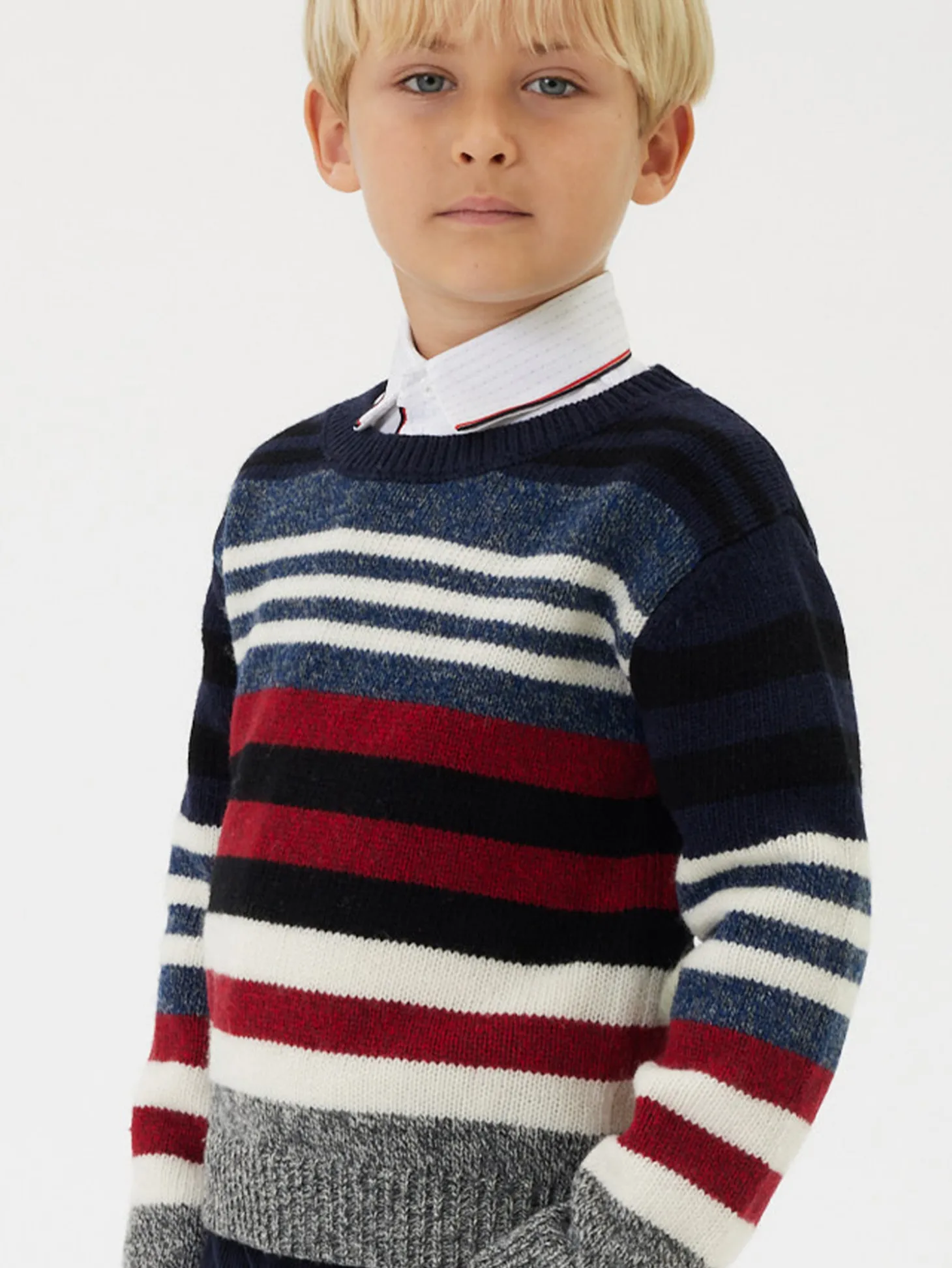 Pull misto lana righe