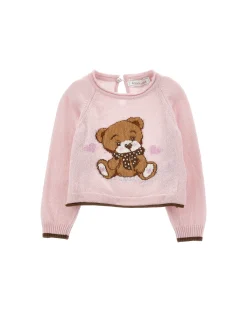 Pull supersoft intarsio orsetto