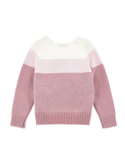 Pull tricot con fiori applicati